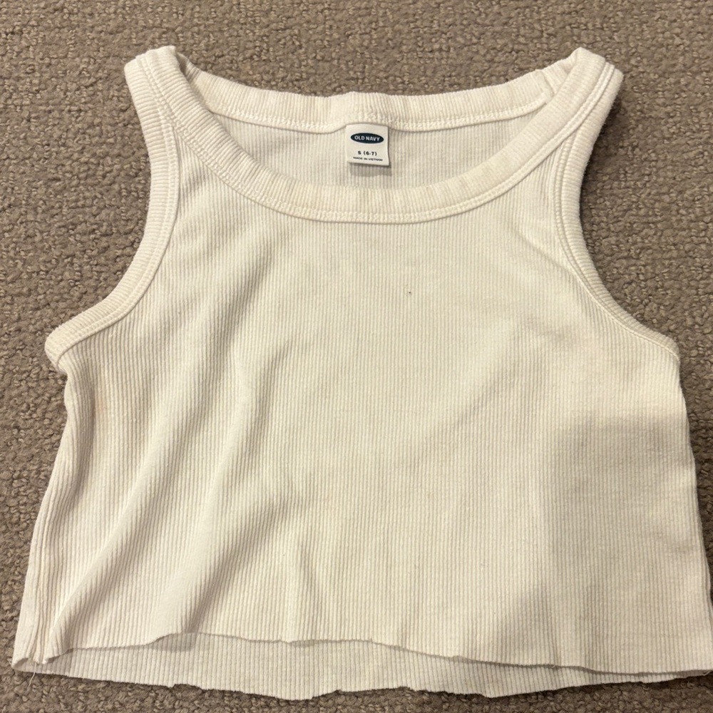 Old Navy Women's Off-White Ribbed Tank Top